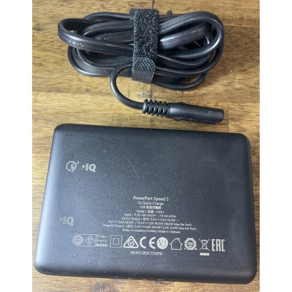 Anker Charger Power port Speed 5 Ports (2 X Quick Charge) Model A2054 Black